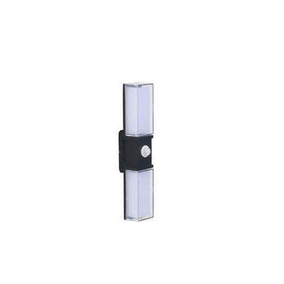Lampe d'applique murale LED étanche extérieure à induction rectangulaire en aluminium simple et moderne 