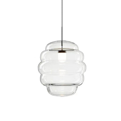 Modern Creative Shapes Clear Glass Metal 1-Light Pendant Light