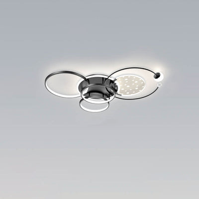 Modern Minimalist Circle Combo LED Black and White Flush Mount Ceiling Light