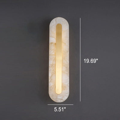 Light Luxury Brass Marble Oval Square LED Wall Sconce Lamp