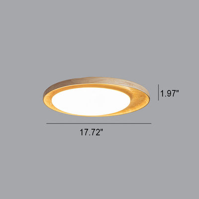 Japanese Minimalist Round Slim LED Flush Mount Ceiling Light