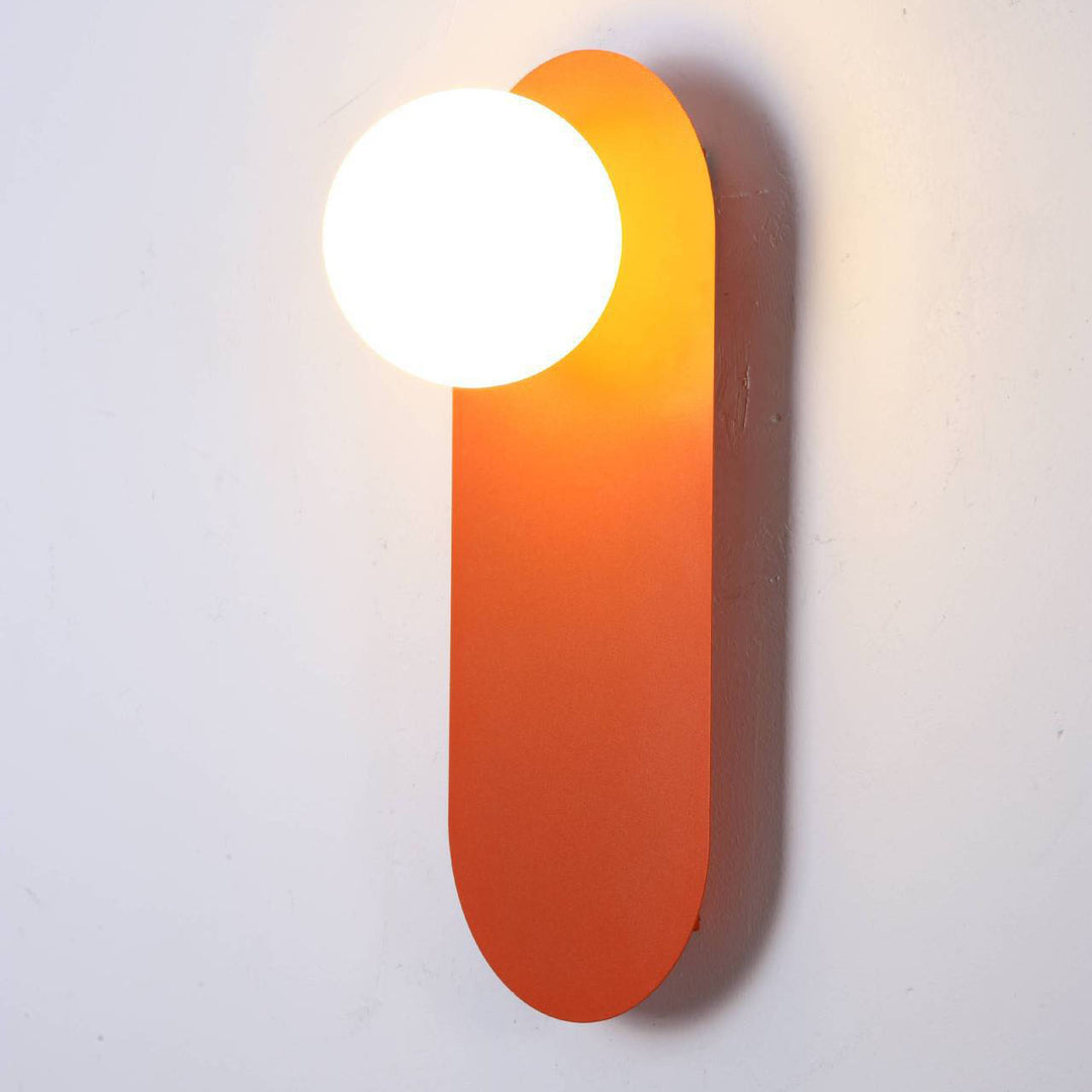 Aplique de pared de 1 luz con base de anillo naranja de vidrio minimalista nórdico 