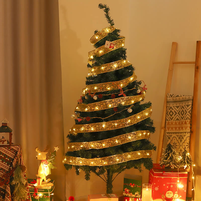 Lumières LED de Noël en fil de cuivre Rubans lumineux Nœud papillon Rubans lumineux Guirlande Accessoires Lumières décoratives 