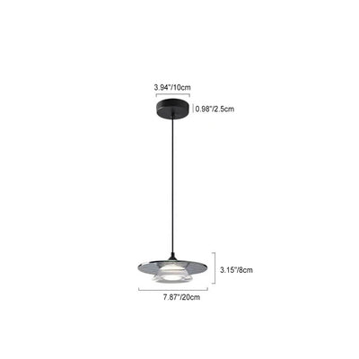 Moderne minimalistische konische Scheibe Aluminium Acryl Glas LED Pendelleuchte 