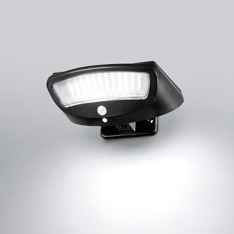 Moderne, schlichte Solar-LED-Wandleuchte in trapezförmigem Design mit Bewegungssensor, wasserdicht, für den Außenbereich 