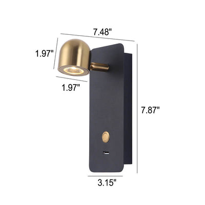 Moderne einfache USB-Wandleuchte mit runder quadratischer Basis LED 
