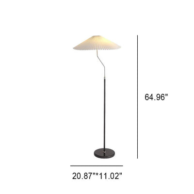 Modern Retro Minimalist Pleated 1-Light Hardware Standing Floor Lamp