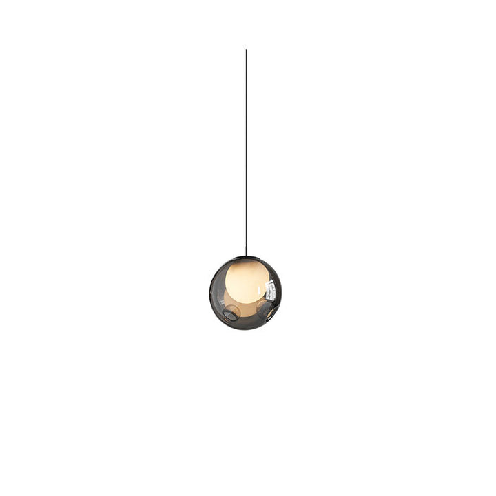 Lámpara colgante moderna minimalista de hardware y vidrio con esfera redonda de 1 luz para sala de estar 