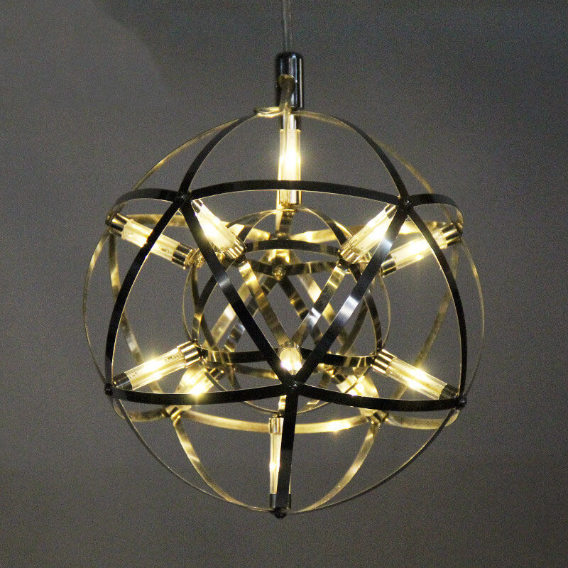 Contemporary Creative Globe Iron 12 Light LED Firework Pendant Light For Living Room