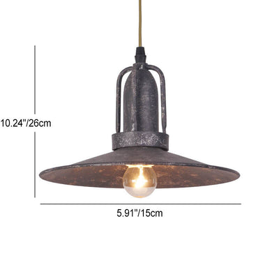 Industrial Vintage Pot Lid Iron Antique 1-Light Pendant Light