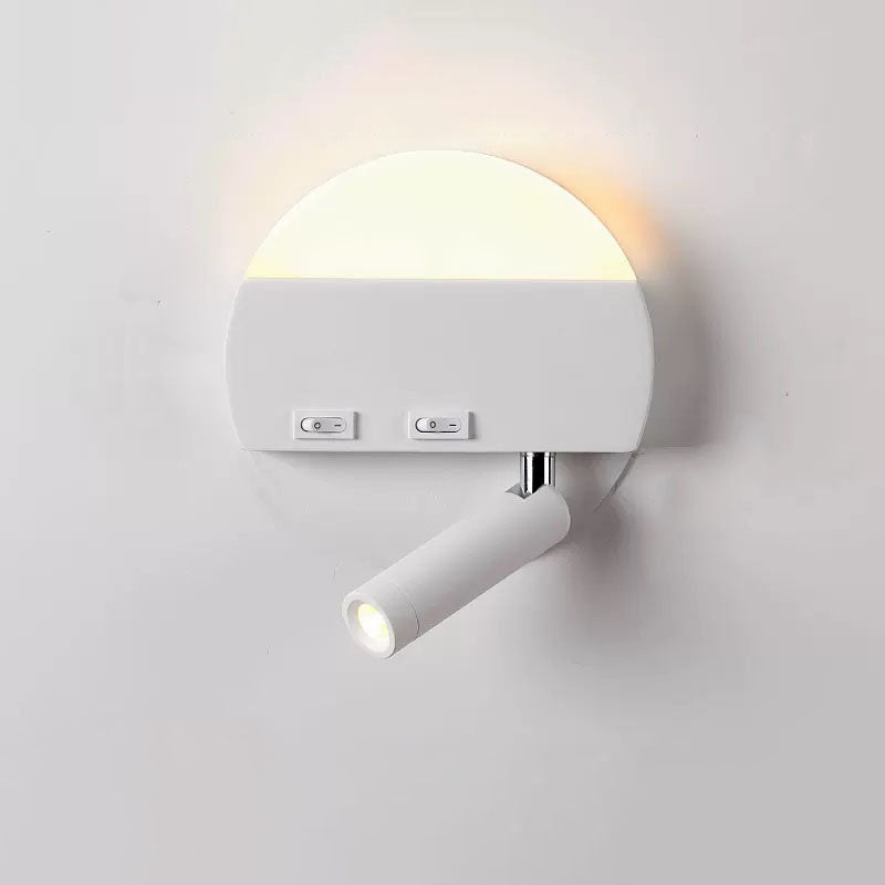 Modern Minimalist Round Square Acrylic Aluminum LED Reading Wall Sconce Lamp