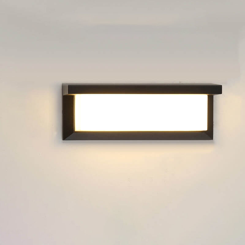 Modern Rectangular LED Sensor Outdoor Waterproof Wall Sconce Lamp