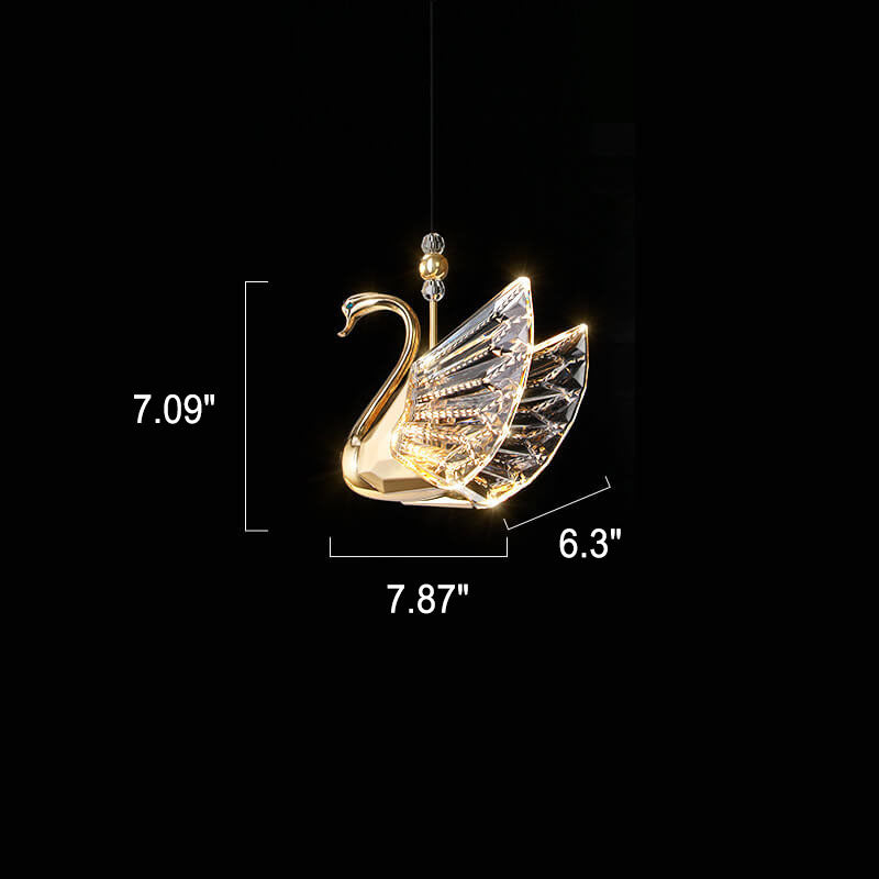 Lustre LED en forme de cygne en acrylique moderne et luxueux 