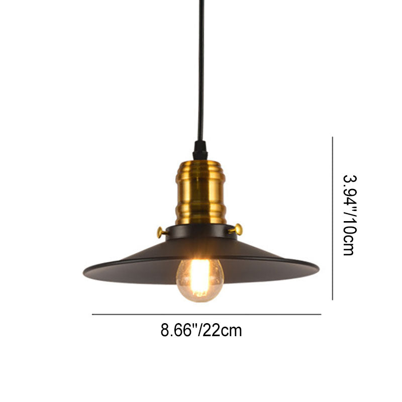 Contemporary Industrial Iron Round Barn 1-Light Pendant Light For Living Room &amp; Bedroom