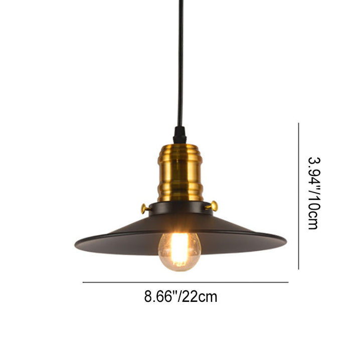 Contemporary Industrial Iron Round Barn 1-Light Pendant Light For Living Room &amp; Bedroom