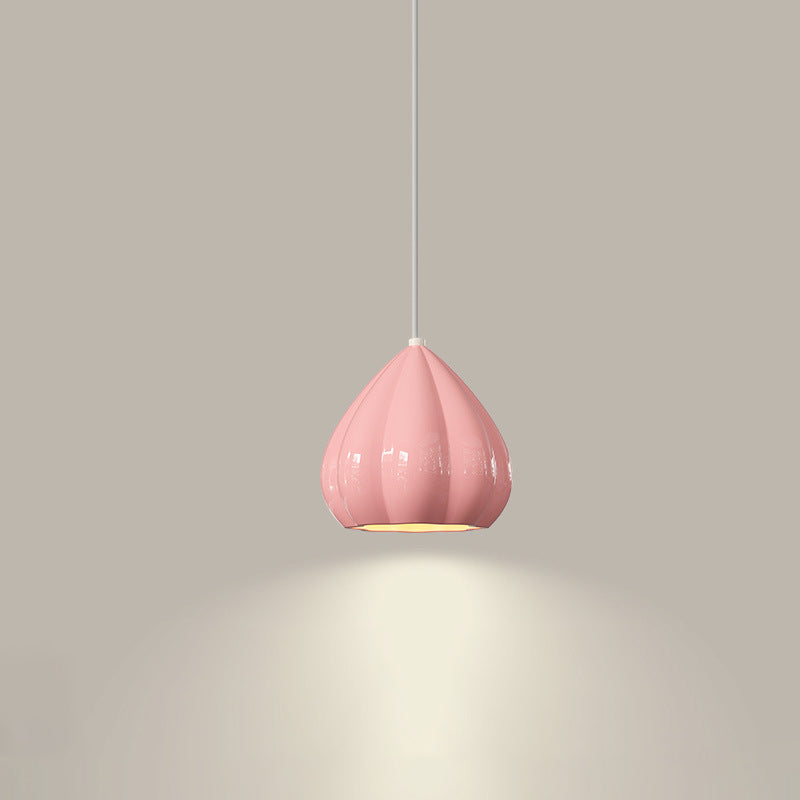 Moderne Minimaliste Crème Triangle Aluminium Résine Suspension 1-Lumière Pour Chambre 