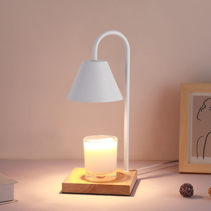 Lámpara de mesa de cera fundida de 1 luz con base de mármol sólido nórdico en forma de cono 