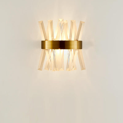 Nordic Light Luxury Creative Crystal Strip Design 2-Light Wall Sconce Lamp