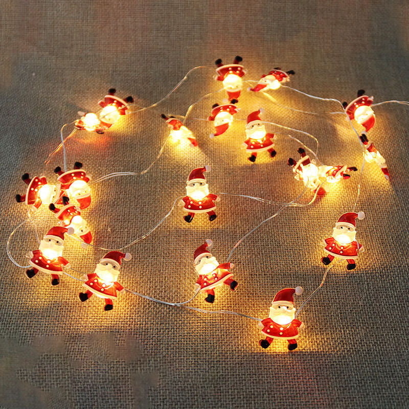 Décoration de Noël Élan Bonhomme de Neige Lumières à LED en Fil de Cuivre 