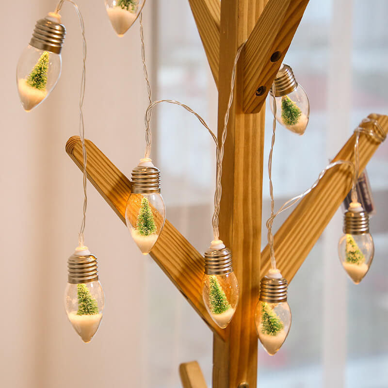LED Wishing Bottle Bulb Christmas Tree Snow Battery Box Decorative String Light