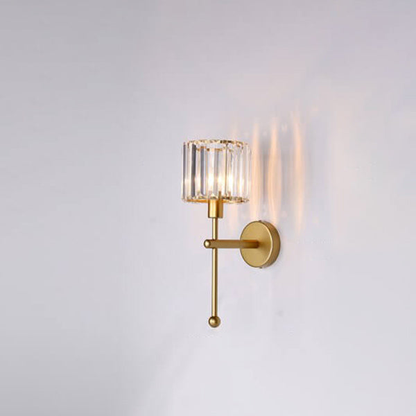 Moderna lámpara de pared de brazo largo de cristal de lujo ligero de 1 luz 