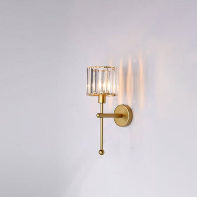 Modern Light Luxury Crystal Long Arm 1-Light Wall Sconce Lamp