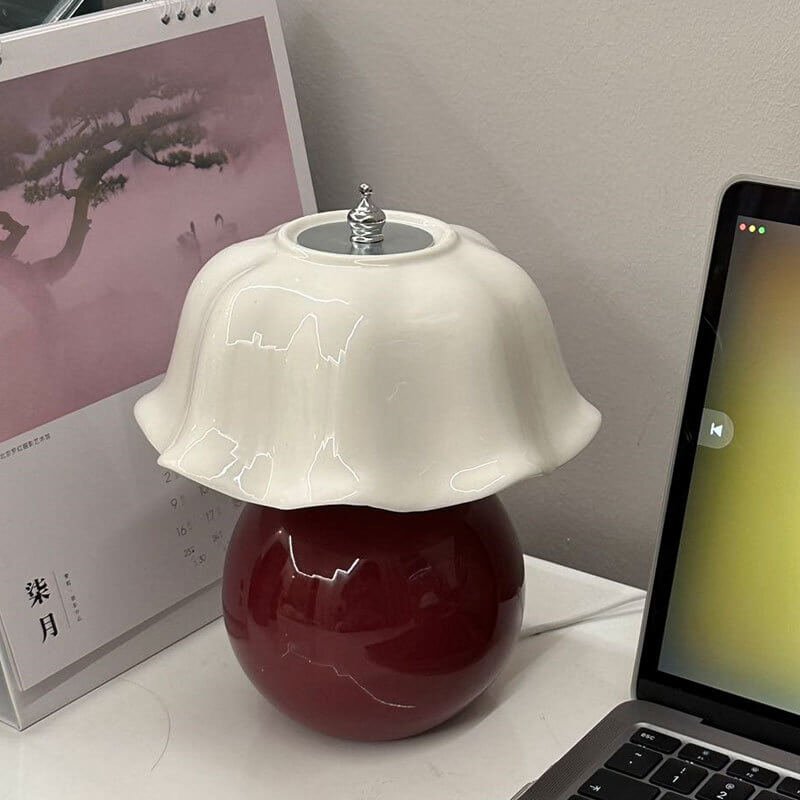 Modern Minimalist Decorative Floral Ceramic LED Table Lamp