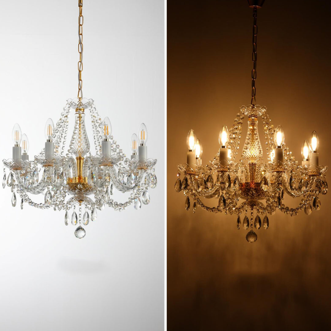 Lámpara de Araña de Cristal de Estilo Europeo Moderno con 8 Luces 