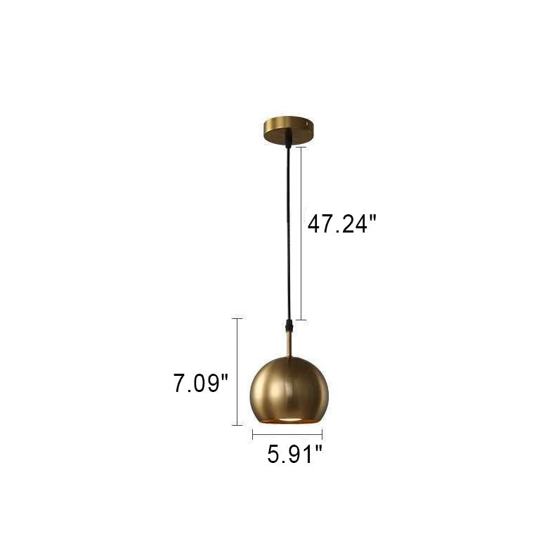 Nordic Light Luxury Brass Orb 1-Light Pendant Light