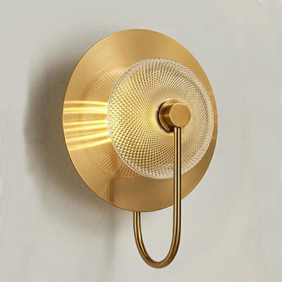 Nordic Light Luxury Round Metal Glass LED Wall Sconce Lamp
