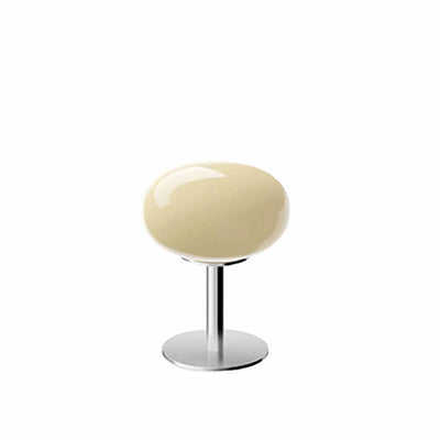 Nordic Vintage Cream Round Glass 1-Light Table Lamp