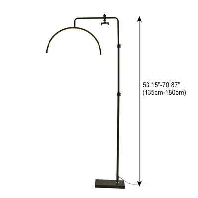 Modern Minimalist Half-Moon Iron Retractable LED Standing Floor Lamp