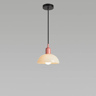 Modern Minimalist Glass Hemisphere 1-Light Pendant Light