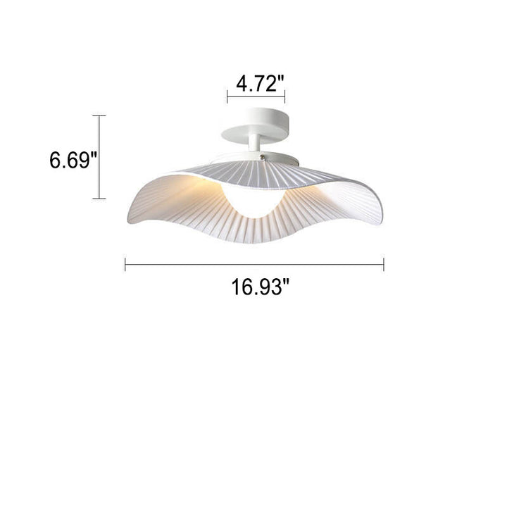 Modern Creative Cloth Lotus Leaf LED Semi-Flush Mount Light