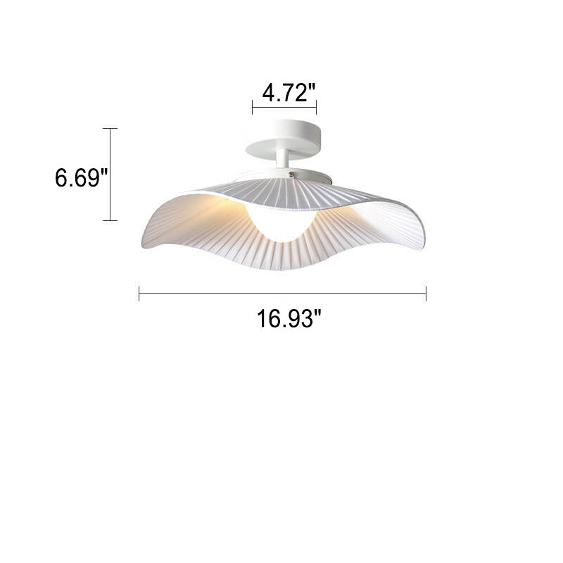 Modern Creative Cloth Lotus Leaf LED Semi-Flush Mount Light