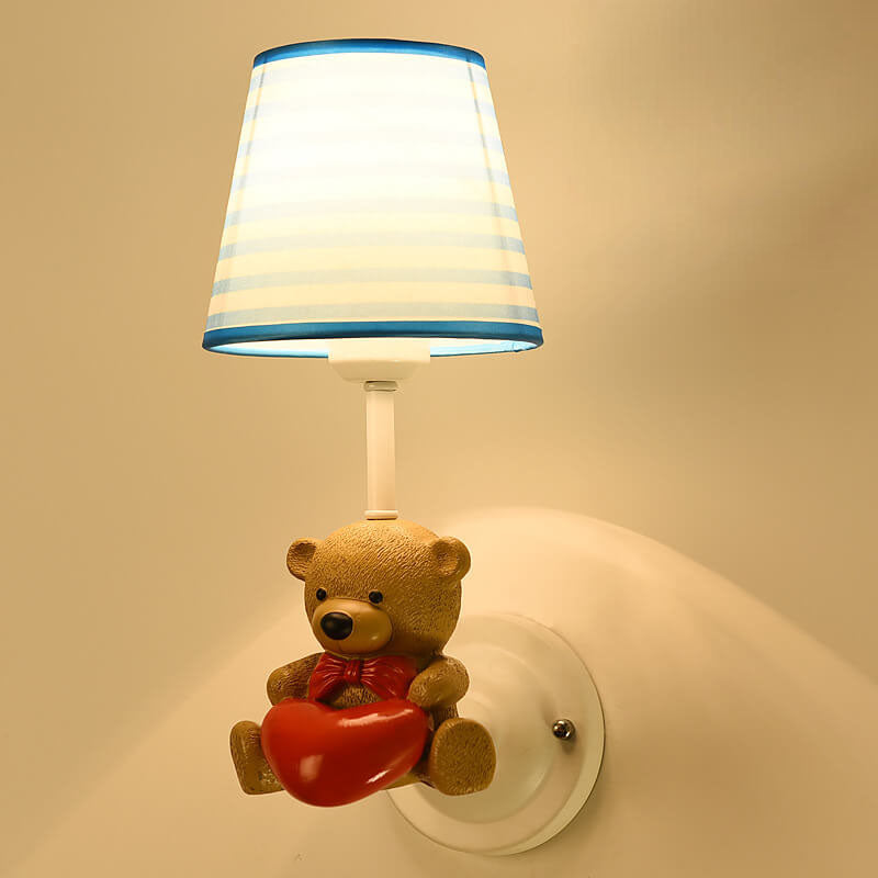 Cartoon Creative Fabric Resin 1-Light Wall Sconce Lamp