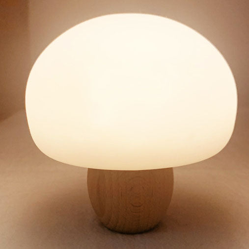 Lampe de Table Lumière de Nuit en Silicone en Forme de Bûche Changeant de Couleur avec Champignon Créatif Moderne 