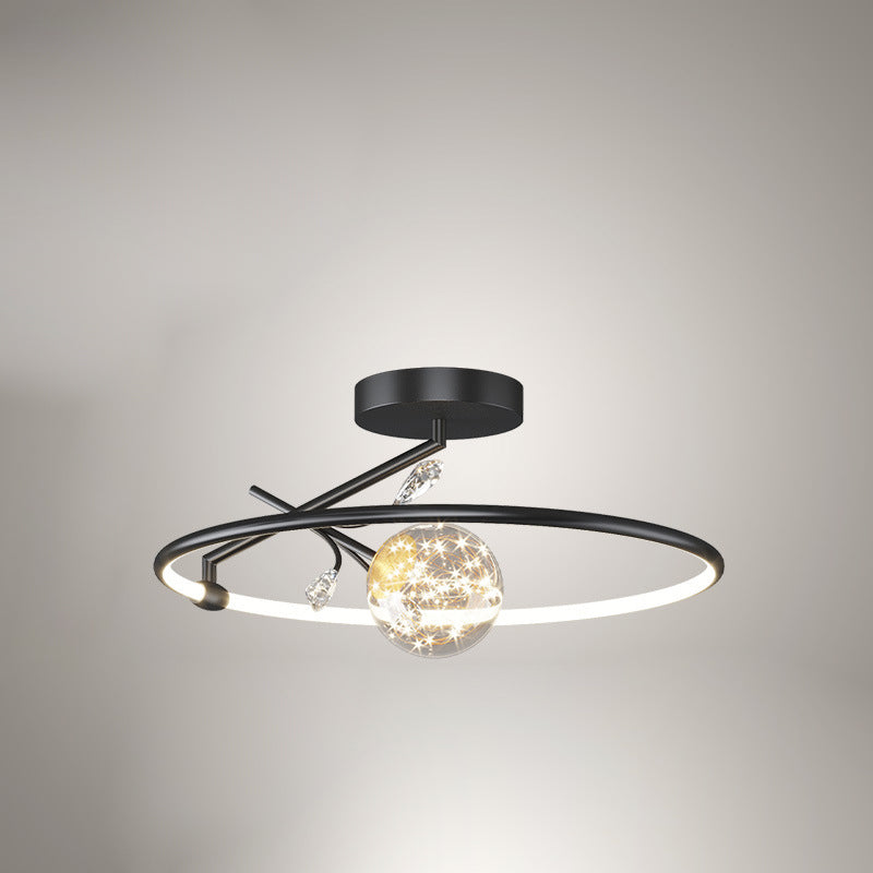 Moderne Art Deco Eisen Geometrische Ring Stern LED Anhänger Licht Für Wohnzimmer 