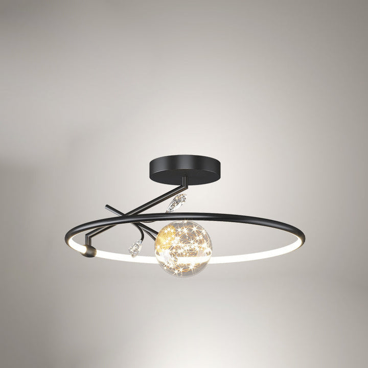 Moderne Art Deco Eisen Geometrische Ring Stern LED Anhänger Licht Für Wohnzimmer 