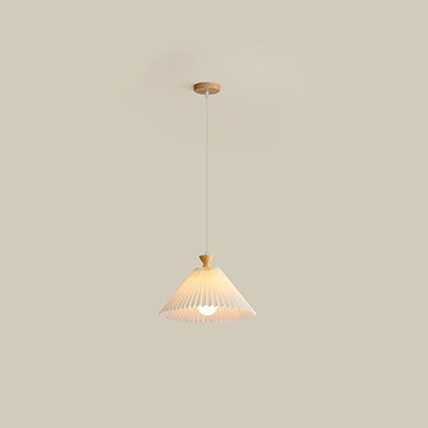 Lustre nordique à cône plissé en bois, 1/3 lumières, luminaire d&