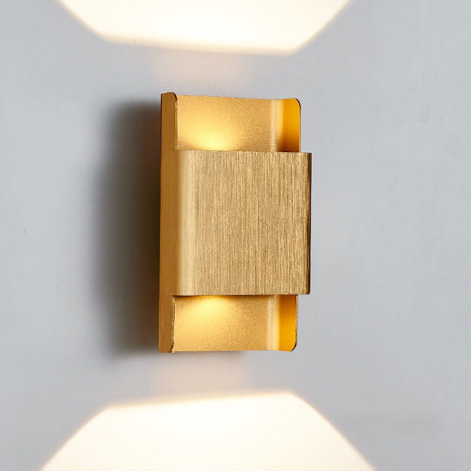 Moderne, minimalistische, rechteckige, doppelköpfige LED-COB-Wandleuchte aus Aluminium 