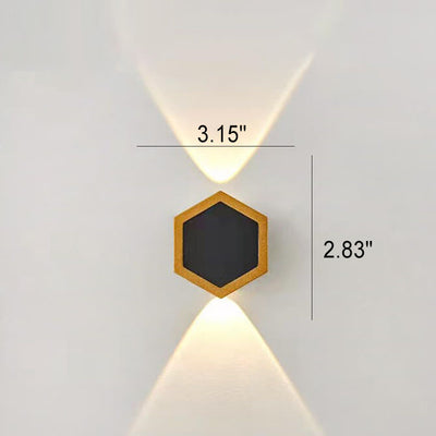 Lampe d'applique murale LED en or noir à combinaison hexagonale simple d'extérieur 