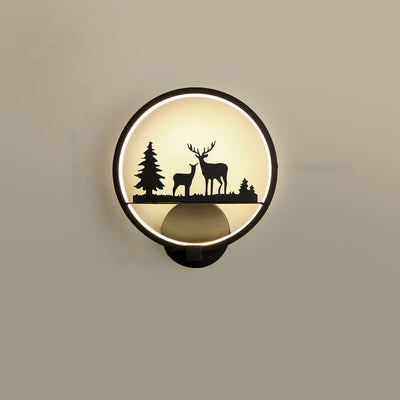 European-style Creative Moose Round Silicone Acrylic LED Wall Sconce Lamp