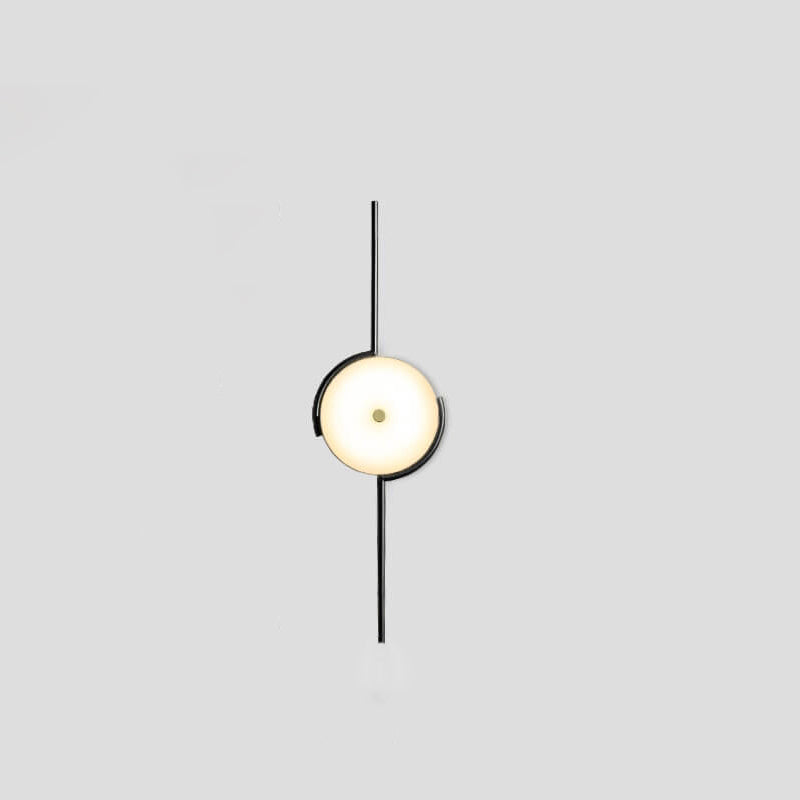 Simple Light Luxury Creative Geometric Round Clock Design 1-Light Wall Sconce Lamp