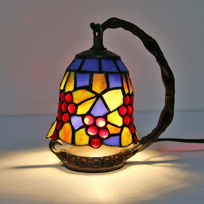 Tiffany Glass Grape Shape Eye Protection 1-Light Table Lamp