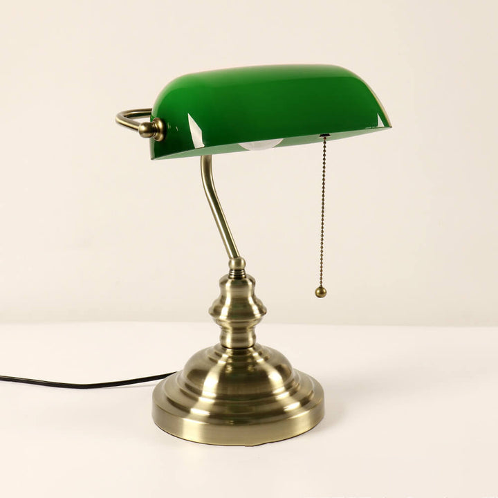 Retro Farbige Glas Metallbasis 1-Licht Reißverschluss Tischlampe 
