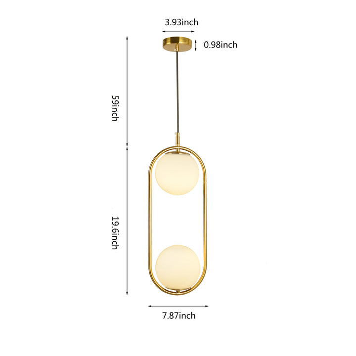 Lámpara colgante moderna de lujo ligero minimalista ovalada de vidrio con 1/2 luces 