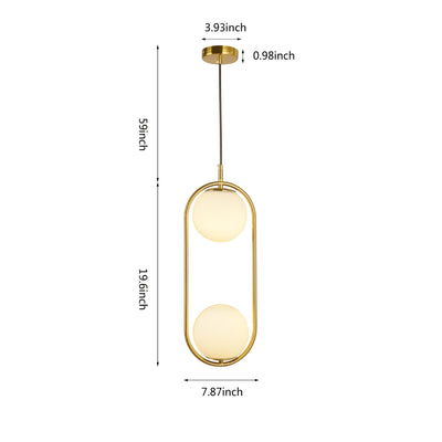 Modern Light Luxury Minimalist Oval Glass Orb 1/2-Light Pendant Light