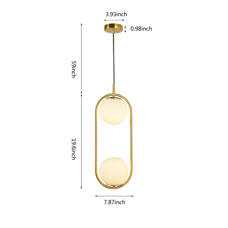 Modern Light Luxury Minimalist Oval Glass Orb 1/2-Light Pendant Light