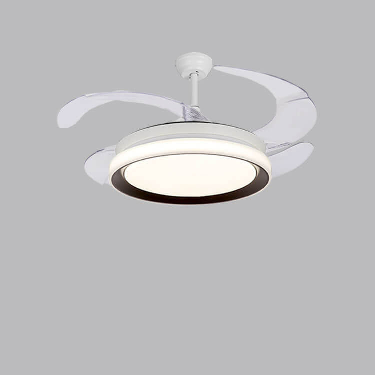 Nordic Invisible Fan Round Design LED  Downrods Ceiling Fan Light